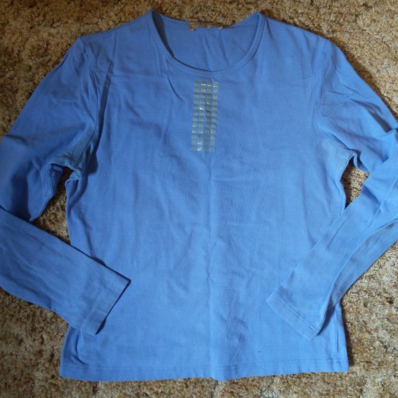 4/$20 | Cotton Ginny Blue Long Sleeve Tee Shirt - Picture 1 of 6